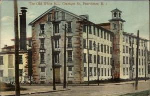 Providence RI Old White Mill Cranston St. c1910 Postcard #2