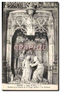 Postcard Old Brou Church Bourg altarpiece of the Chapel of the Virgin Visitat...