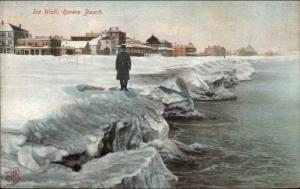 Revere Beach MA Ice Wall c1910 Postcard