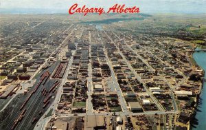 GALGARY, Alberta Canada  BIRD'S EYE VIEW~Radio Station CFAC Helicopter  Postcard