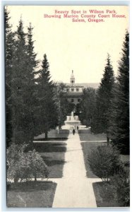 SALEM, OR Oregon ~Beauty Spot Wilson Park & COURT HOUSE c1910s Patton Postcard