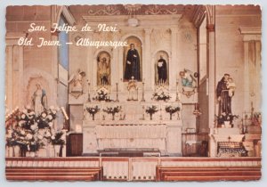 Albuquerque NM~Alter Of San Felipe De Neri Church~Old Town~Continental Postcard