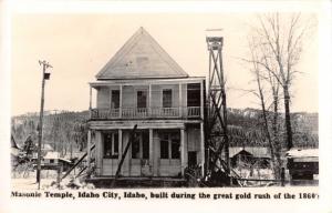 IDAHO CITY IDAHO MASONIC TEMPLE~BUILT DURING 1860s GOLD RUSH-PHOTO POSTCARD