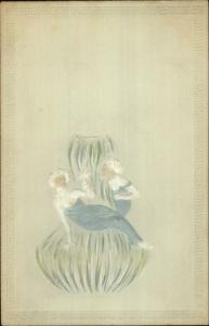 OPF Semi Nude Women & Vase c1900 UDB Postcard #2 LS19