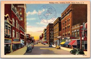 1946 Phillips Avenue Looking South Sioux Falls South Dakota SD Posted Postcard