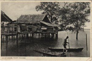 PC SINGAPORE, MALAY HOUSE, PASIN PANJANG, Vintage Postcard (B42260)