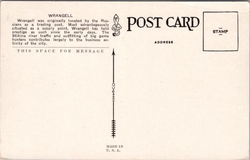 Wrangell Alaska AK Birdseye Unused Vintage Postcard E16