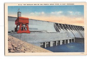 East Tennessee TN Postcard 1930-1950 TVA Douglas Dam French Broad River