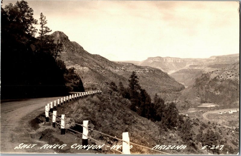 RPPC View of Salt River Canyon from Hwy. 60 AZ Vintage Postcard X37