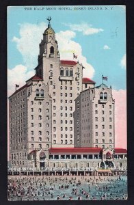 New York CONEY ISLAND The Half Moon Hotel at 29th Street Divided Back