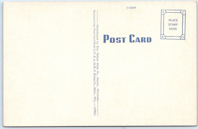 c1940s Omaha, NE - Council Bluffs, IA AK-SAR-BEN Bridge Linen PC Sign Car A287