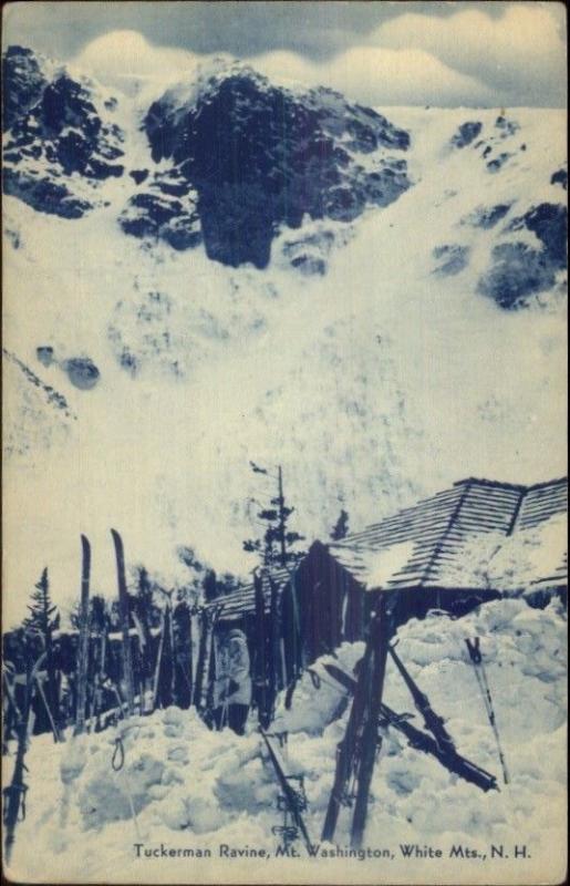 Tuckerman Ravine Mt. Washington White Mts NH Skis in Snow Postcard