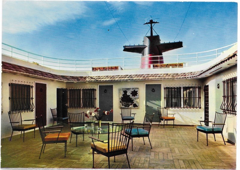 SS France 2,000 passenger Cruise Ship 1971.  Deck