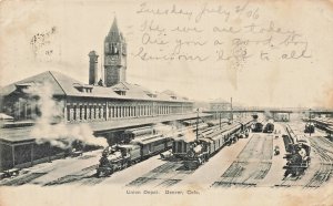 Denver Colorado CO~Union Railroad Depot~1905 Photo Postcard