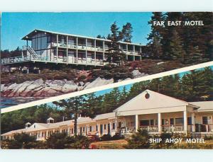 Unused Pre-1980 SHIP AHOY & FAR EAST MOTEL Southport Maine ME u0534