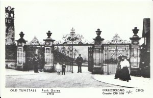 Staffordshire Postcard - Old Tunstall - Park Gates c1913 - Ref BH359