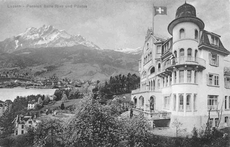 Pension Belle Rive Mt Pilatus Luzern Lucerne Switzerland 1910c postcard