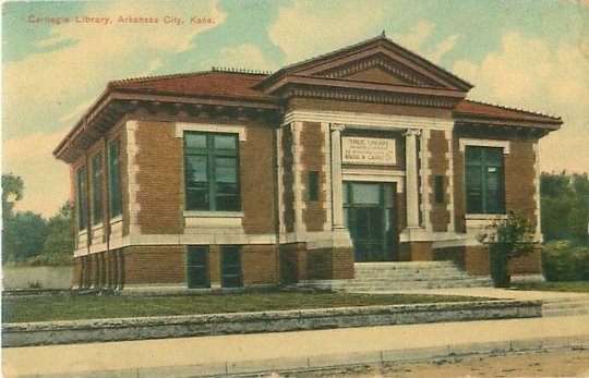 Arkansas City, KS Carnegie Library 1911 Postcard