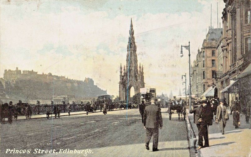 EDINBURGH SCOTLAND UK~PRINCES STREET~1910 INGLE SERIES POSTCARD