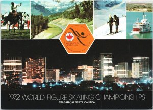 Calgary Alberta 1972 World Figure Skating Championships Advertising Postcard C7