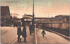 Netherlands Utrecht Buurtstation Vintage Postcard 04.10