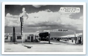 DEMING, NM New Mexico ~ HUB COURTS & CAFE c1950s Roadside Luna County Postcard