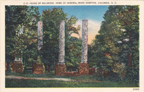 South Carolina Columbia Ruins Of Millwood Home Of General Wade Hamton