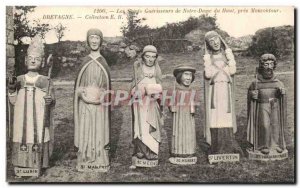 Old Postcard The Saints healers of Notre Dame du Haut Pres Moncontour Brittan...