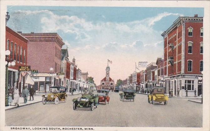 Minnesota Rochester Broadway Looking North 1919