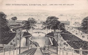 IRISH 1907 INTERNATIONAL EXHIBITION IRELAND~BOAT-WATER CHUTE-LAKE-PHOTO POSTCARD
