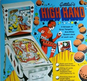 High Hand Pinball Flyer Vintage Retro Original 1973 Game Art Promo 8.5 x 11