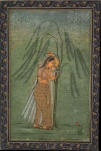 India Indian Erotica Nude Woman Art GIRL UNDER TREE c1915 Postcard