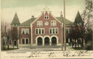 sweden, SKARA, Järnvägsstationen, Railway Station (1899) Postcard