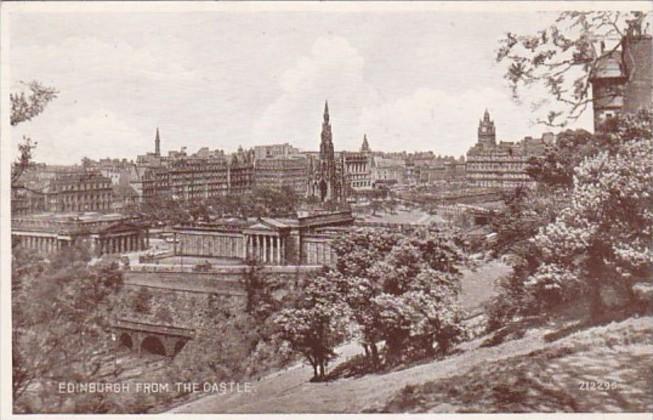 Scotland Edinburgh From The Castle 1945 Photo