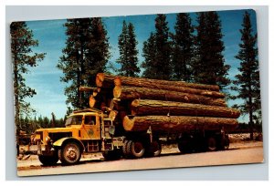 Vintage 1960's Postcard Logging Truck in Washington in Oregon