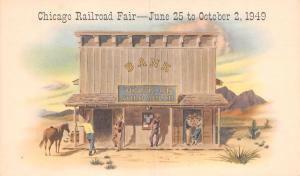 IL, Illinois   CHICAGO RAILROAD FAIR    Bank of Gold Gulch    1949 Ad Postcard