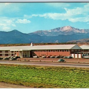 c1950s Colorado Springs CO Ramada Inn Hotel Restaurant Parked Cars Lit Sign A211