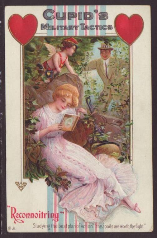 Cupid's Military Tactics,Reconnoitering Postcard 