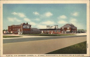 Onset Massachusetts MA Cranberry Canners Plant No 4 Linen Vintage Postcard