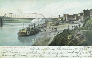 C.1905-10 Ohio River, Wheeling, W. VA. Vintage Postcard P69