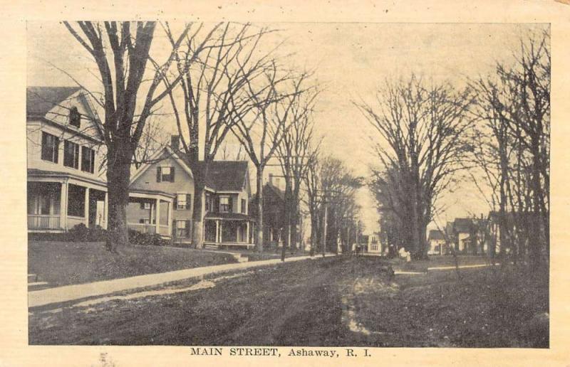 Ashaway Rhode Island Main Street Scene Historic Bldgs Antique Postcard K39956