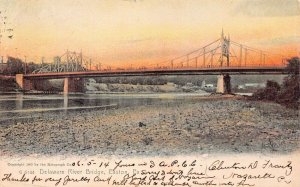 EASTON PA~DELAWARE RIVER BRIDGE-1905 ROTOGRAPH TINTED SUNSET PHOTO POSTCARD