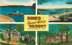 Bond's Multi Grand Glaize Resort Osage Beach Missouri 1950s Postcard 20-1171