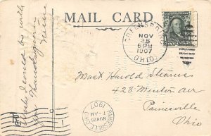 Thanksgiving, Axe Tools 1907 postal marking on front