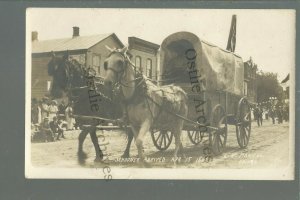 Chatfield MINNESOTA RPPC c1910 COVERED WAGON PARADE nr Rochester St. Charles