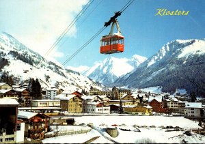 Switzerland Klosters Gegen die Silvrettagruppe mit Gotschna-Bahn