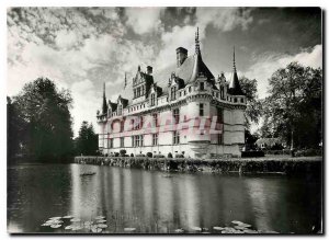 Modern Postcard Azay le Rideau I and L Le Chateau in South East Together