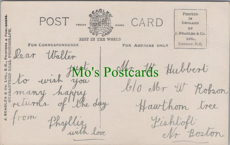 Genealogy Postcard - Hubbert / Robson, Hawthorn Tree, Fishtoft, Nr Boston GL422