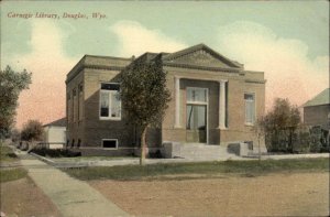 Douglas Wyoming WY Carnegie Library c1910 Vintage Postcard