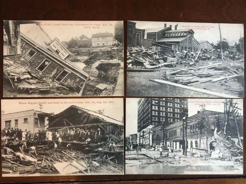 Lot of 24 Postcards Flood Aftermath, Erie, PA Unposted No Duplicates